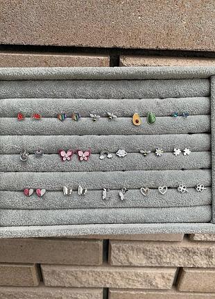 Детские серебряные серьги 925, различные модели