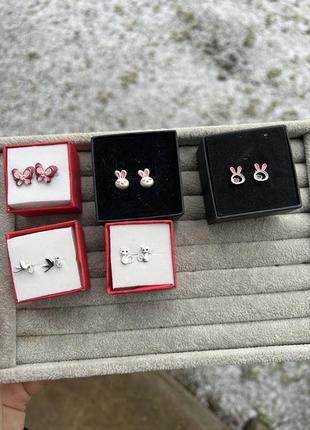 Детские серебряные серьги 925, различные модели