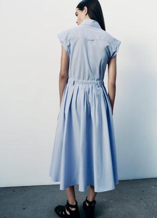 Довга бавовняна сукня сорочка zara розмір м6 фото