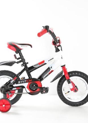 Детский велосипед azimut stitch 12-дюймов (разные цвета) красный1 фото