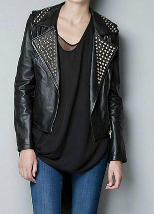 Косуха zara, натуральная кожа, s