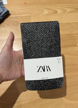 Колготы zara размер l блестящие колготы1 фото