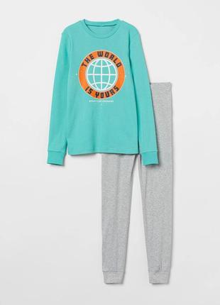 8-10/10-12/12-14 років h&m новий фірмовий трикотажний комплект домашній костюм піжама хлопчику