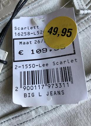 Джинси Lee оригінал scarlett skinny джинси скінні 26/33 скіні w26 l33 вузькі світлі6 фото