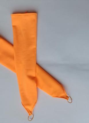 Рукавички мітенки довгі за ліготь помаранчеві до карнавального костюма лисичка білочка 4-7р4 фото