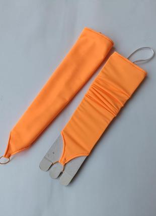 Рукавички мітенки довгі за ліготь помаранчеві до карнавального костюма лисичка білочка 4-7р6 фото