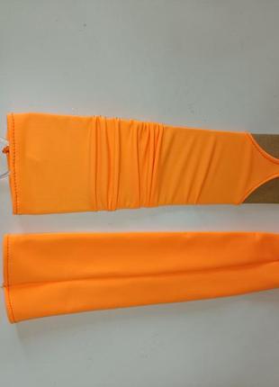 Рукавички мітенки довгі за ліготь помаранчеві до карнавального костюма лисичка білочка 4-7р5 фото