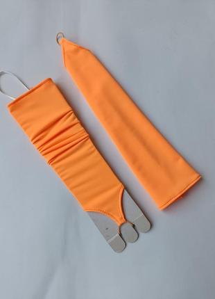 Рукавички мітенки довгі за ліготь помаранчеві до карнавального костюма лисичка білочка 4-7р3 фото