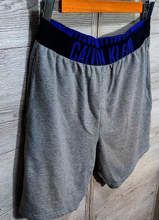 Мужские серые брендовые хлопковые домашние щорты calvin klein размер xl