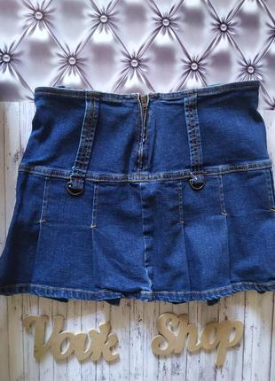 Юбка юбочка джинс джинсовая короткая коротенькая натуральная с замком замочком молнией