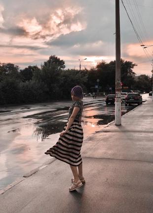 Винтажная юбка в полоску