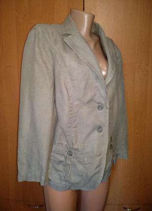 Шикарный льняной пиджак лён пог-53 см2 фото