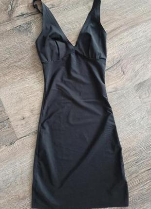 Бесшовное черное утягивающее платье, ночнушка, белье утяжека2 фото