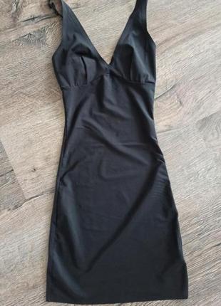 Бесшовное черное утягивающее платье, ночнушка, белье утяжека7 фото