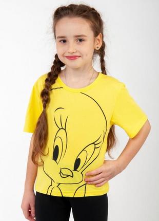 Стильная футболка для девочек десней, яркая сиреневая, ментоловая, желтая, розовая футболочка для девочки симба, единорожка7 фото