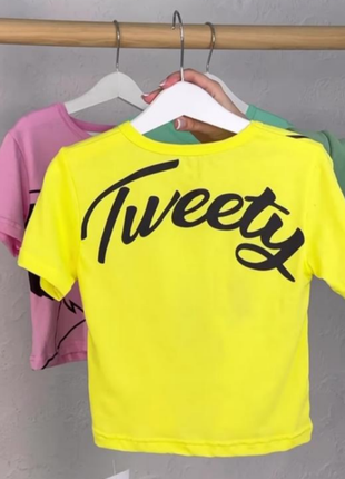Стильная футболка для девочек десней, яркая сиреневая, ментоловая, желтая, розовая футболочка для девочки симба, единорожка4 фото