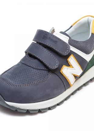 Кожаные кроссовки под new balance турция small 1079930 серые р 31-36