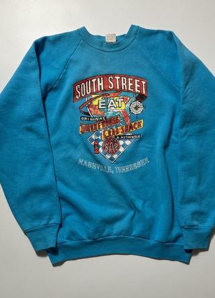 Вінтажна кофта світшот vintage south street eat bar sweatshirt