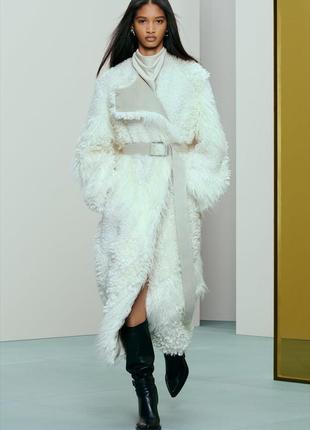 Zara srpls меховое пальто шуба супер лимитированная серия