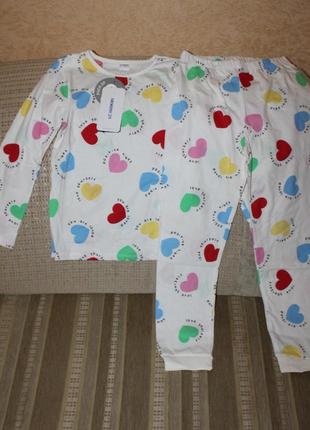 Новая пижама в сердечки девочке 8-9, 9-10, 10-11 лет от lc waikiki