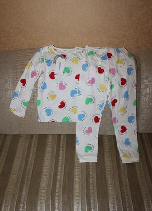 Нова піжама в сердечки дівчинці 8-9, 9-10, 10-11 років від від lc waikiki4 фото