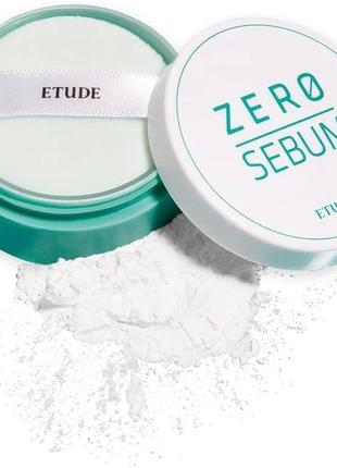 Etude house zero sebum drying powder минеральная матирующая пудра для жирной и комбинированной кожи, 6г
