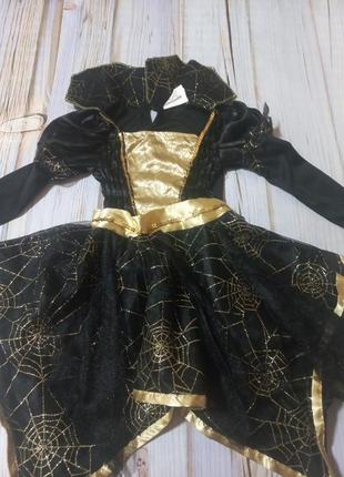 Карнавальный костюм платье на хеллоуин ведьма, паучие