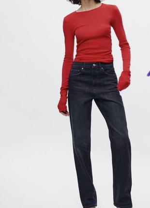 Джинсы zara collection relaxed mid-rise jeans