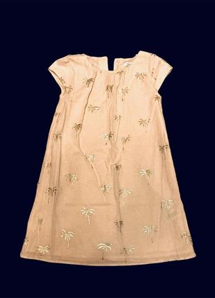 Платье хлопок с золотистым принтом 8 лет