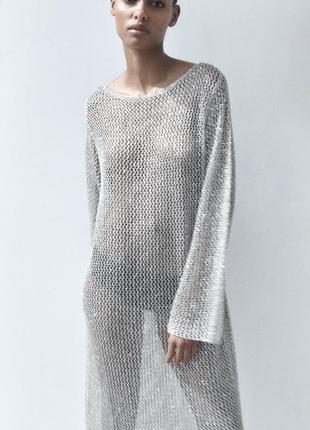 Серебряное платье zara2 фото