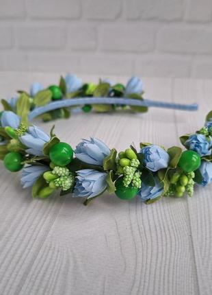 Обруч ободок с подснежинками, пролески, первоцветы