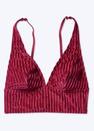 S / бархатный бюстгальтер бралетт бра velvet plunge bralette1 фото