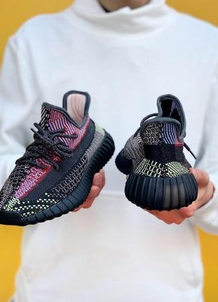 Adidas yeezy boost 350 v2 black multi мужские кроссовки адидас3 фото