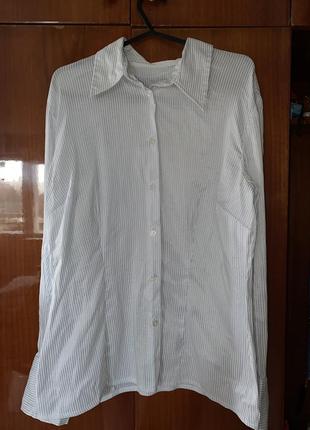 Женская блуза или рубашка по фигуре в блактину глянцевую полоску6 фото