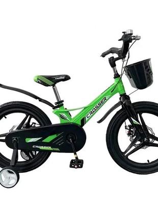 Велосипед двухколесный crosser hunter premium 14" магниевый зеленый1 фото