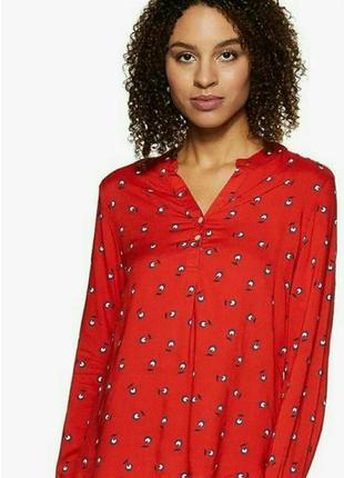 Marks and spencers актуальная блузка блуза рубашка принт v-образный вырез бренд marks & spencer, р.10
