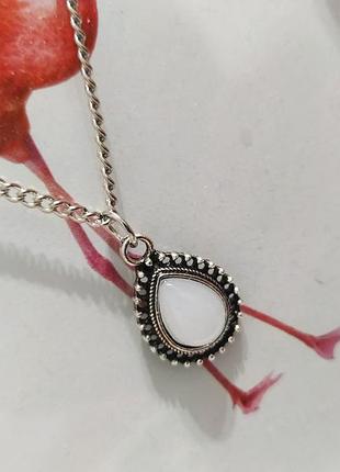 Многоярусное колье под серебро цепочка чокер ожерелье винтаж подвеска кулон