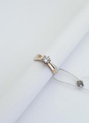 Серебряное кольцо с золотом 18 размер