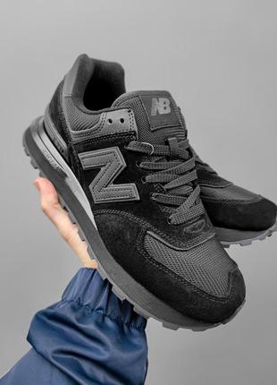 Кроссовки new balance 574 black reflective3 фото