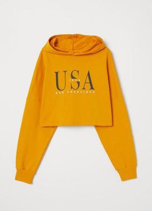 Оранжевое худи с капюшоном h&m divided