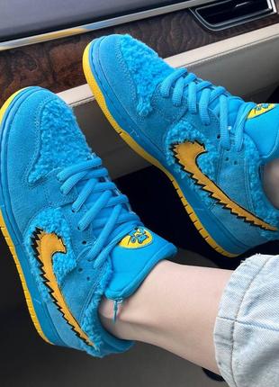 Nike sb dunk low x grateful dead blue bear1 фото