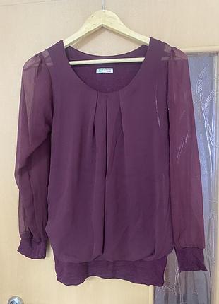 Блузка бордовая , размер 46
