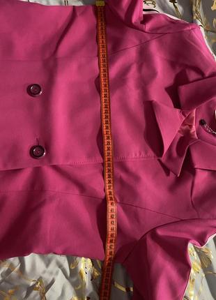 Жакет пиджак на подкладке с лампасами очень крутой фуксия яркий с подплечниками на s-m 46 р4 фото