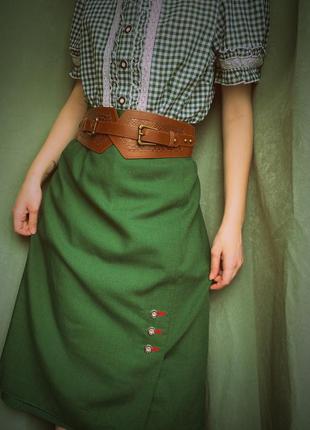 Австрийская юбка yessica баварская юбка зеленая винтажная винтаж в винтажном стиле с пуговицами меди