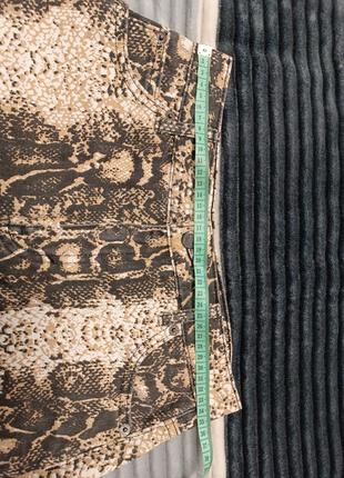 Джинсовая юбка принт змея 🐍4 фото
