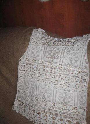Топ ажурный летний шампань