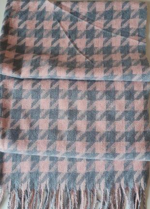 Кашемировый шарф розово-серый4 фото