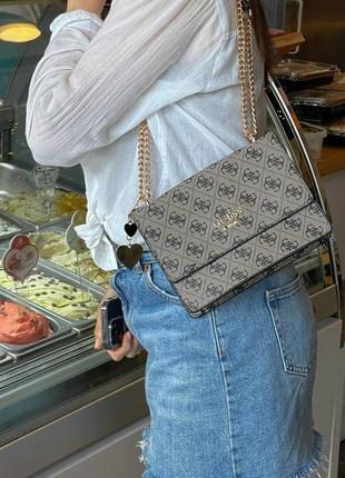 Guess mini bag silver, жіноча сумка, женская сумка5 фото