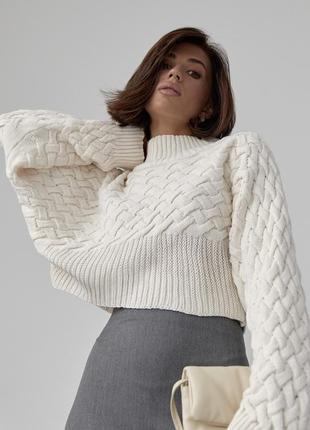 Укороченный свитер с цельнокроенными рукавами6 фото
