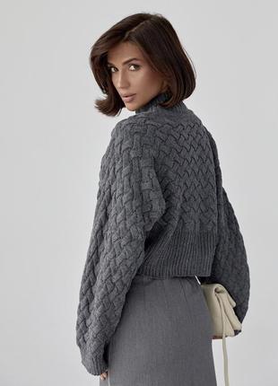 Укороченный свитер с цельнокроенными рукавами2 фото